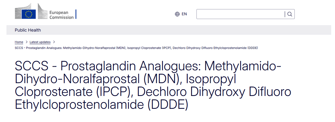 欧盟,SCCS,前列腺素类似物