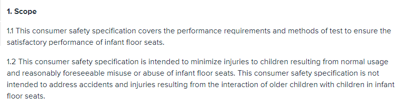 要求,座椅,婴儿,地板,危险,ASTM