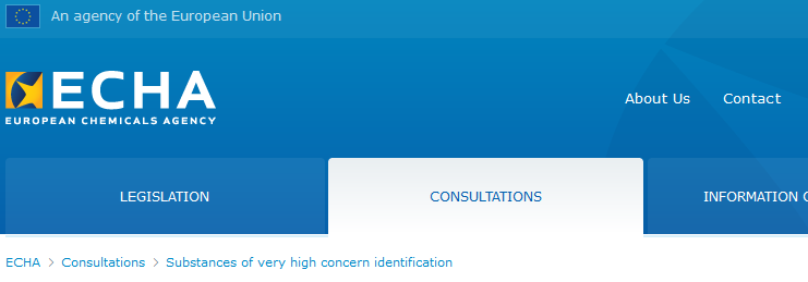 ECHA,Substance,SVHC,Consultation,EU,REACH,Chemical